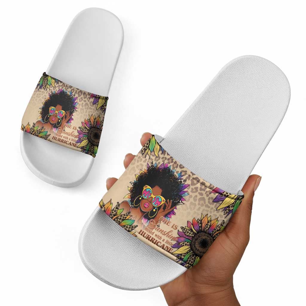 Black Her Story Sunshine Hurricane Slide Sandals Empowered Black Woman - African Pride