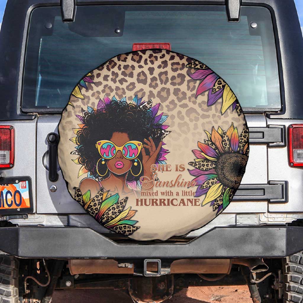 Black Her Story Sunshine Hurricane Spare Tire Cover Empowered Black Woman - African Pride