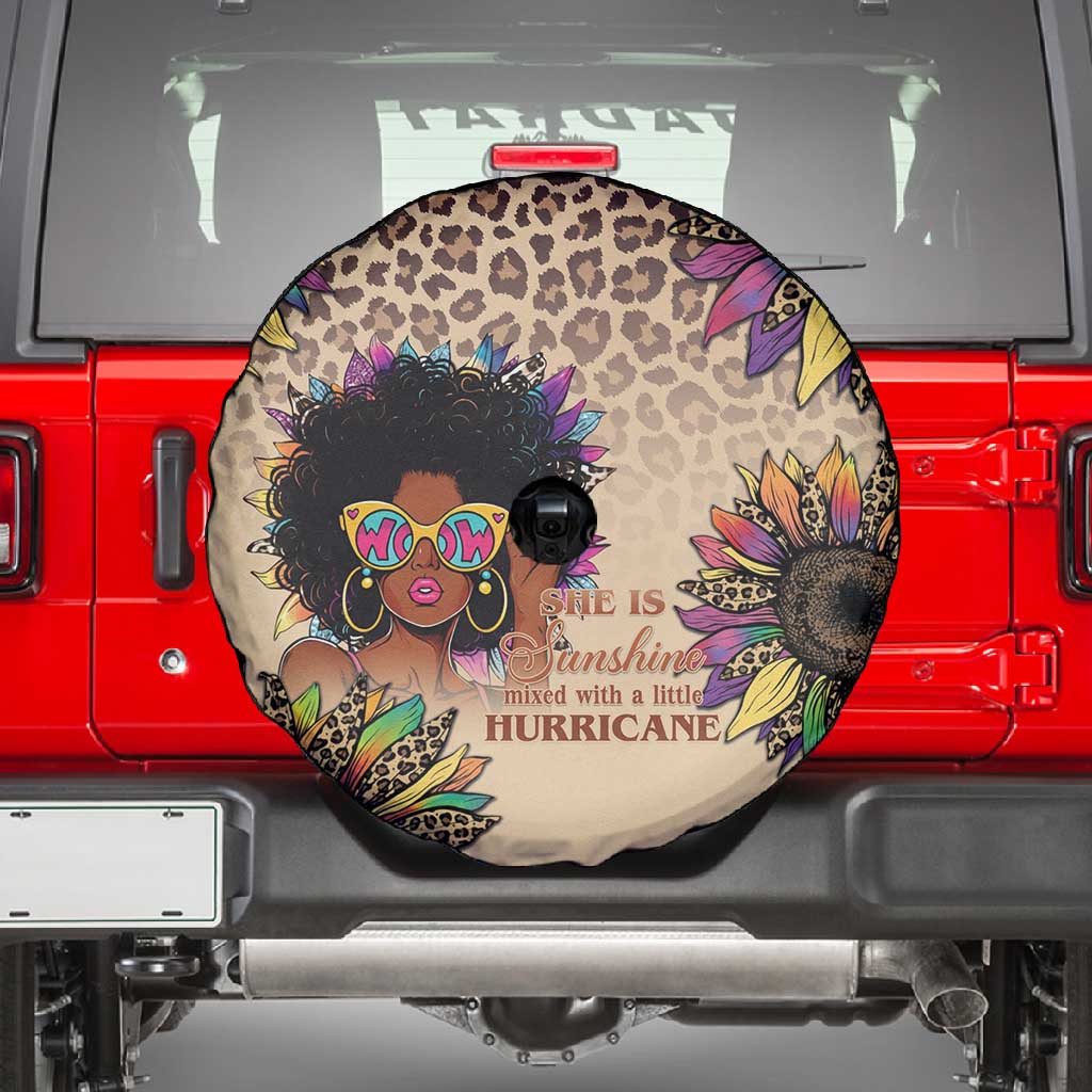 Black Her Story Sunshine Hurricane Spare Tire Cover Empowered Black Woman - African Pride