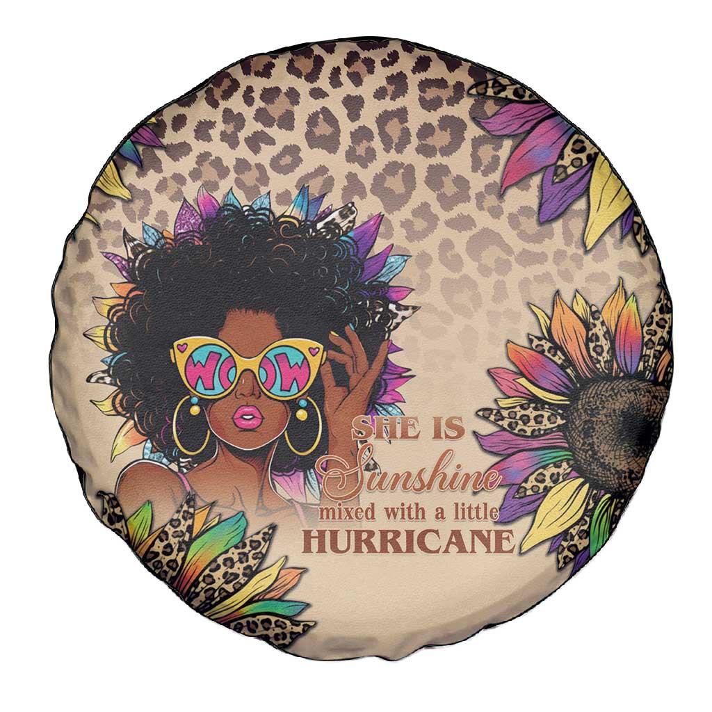 Black Her Story Sunshine Hurricane Spare Tire Cover Empowered Black Woman - African Pride
