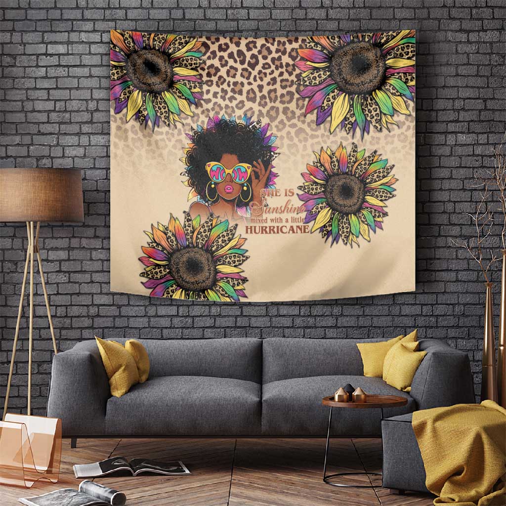 Black Her Story Sunshine Hurricane Tapestry Empowered Black Woman - African Pride