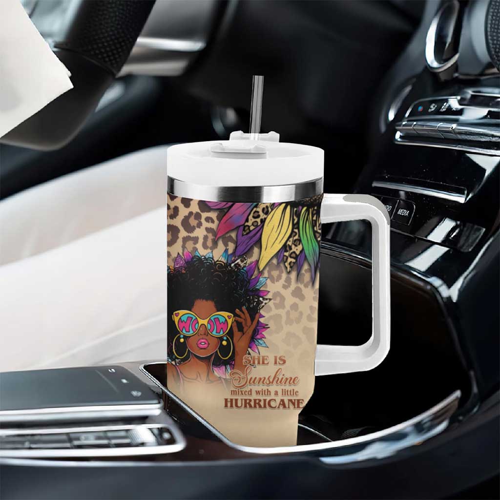 Black Her Story Sunshine Hurricane Tumbler With Handle Empowered Black Woman - African Pride