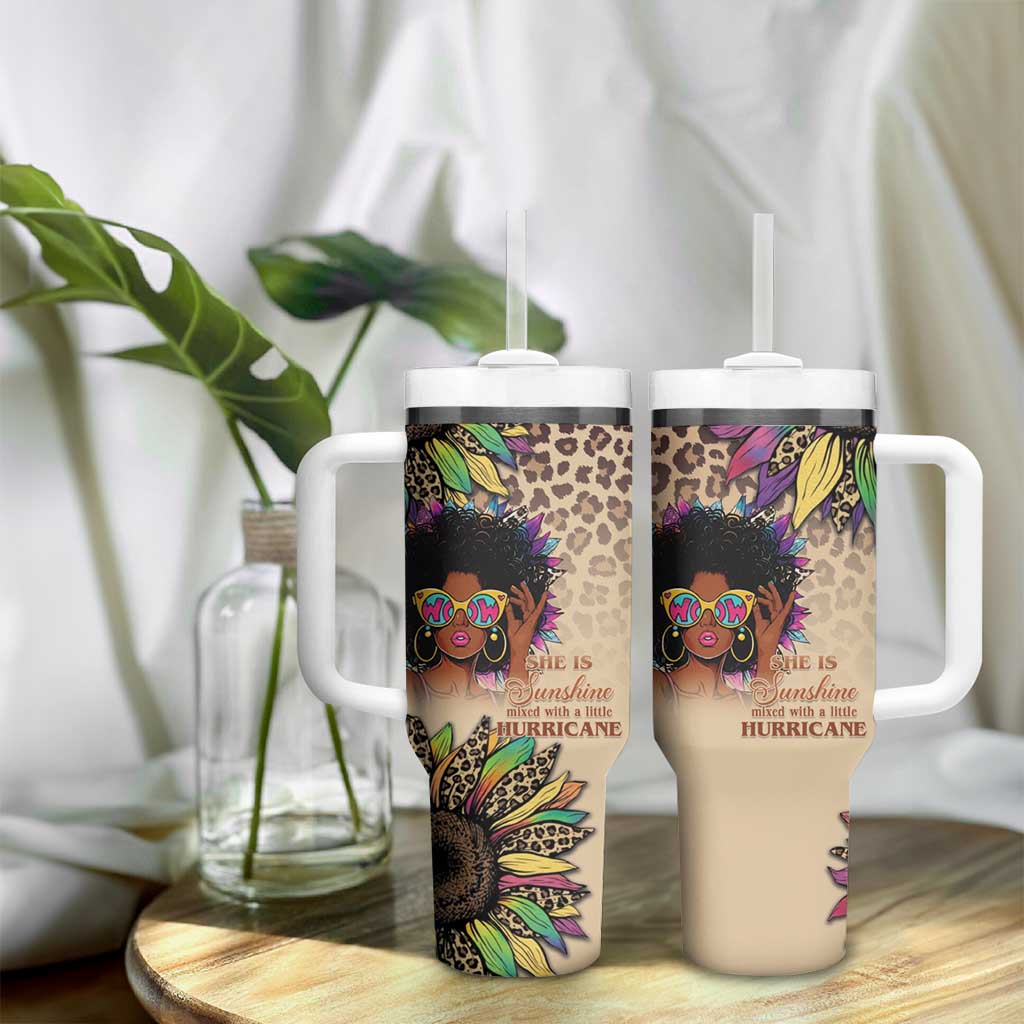 Black Her Story Sunshine Hurricane Tumbler With Handle Empowered Black Woman - African Pride