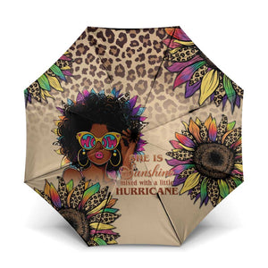 Black Her Story Sunshine Hurricane Umbrella Empowered Black Woman - African Pride