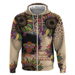 Black Her Story Sunshine Hurricane Zip Hoodie Empowered Black Woman - African Pride