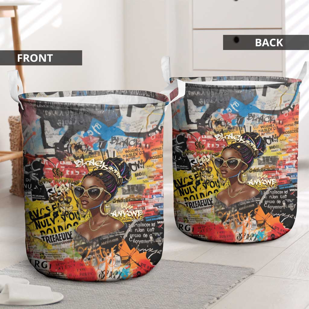 Black Her Story Graffiti Queen Laundry Basket Black Woman Empowerment - African Pride