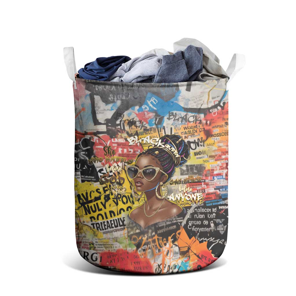 Black Her Story Graffiti Queen Laundry Basket Black Woman Empowerment - African Pride