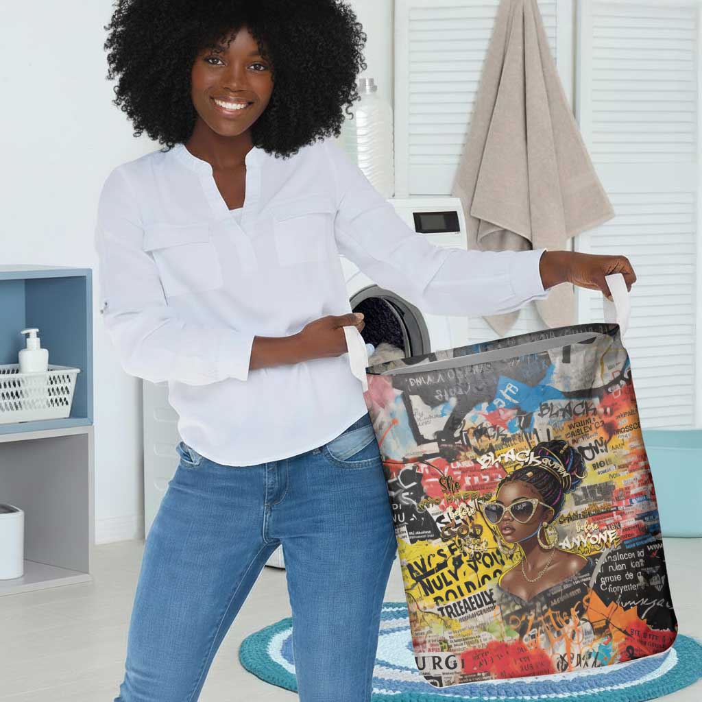 Black Her Story Graffiti Queen Laundry Basket Black Woman Empowerment - African Pride