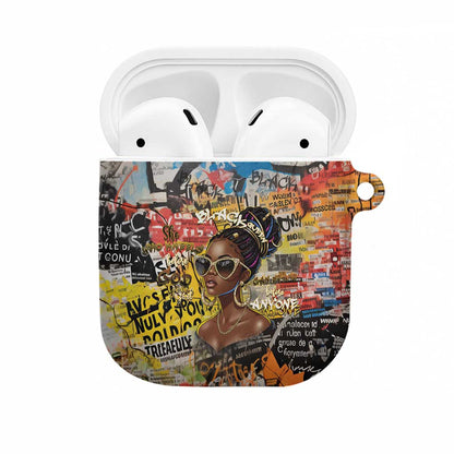 Black Her Story Graffiti Queen AirPods Case Black Woman Empowerment - African Pride