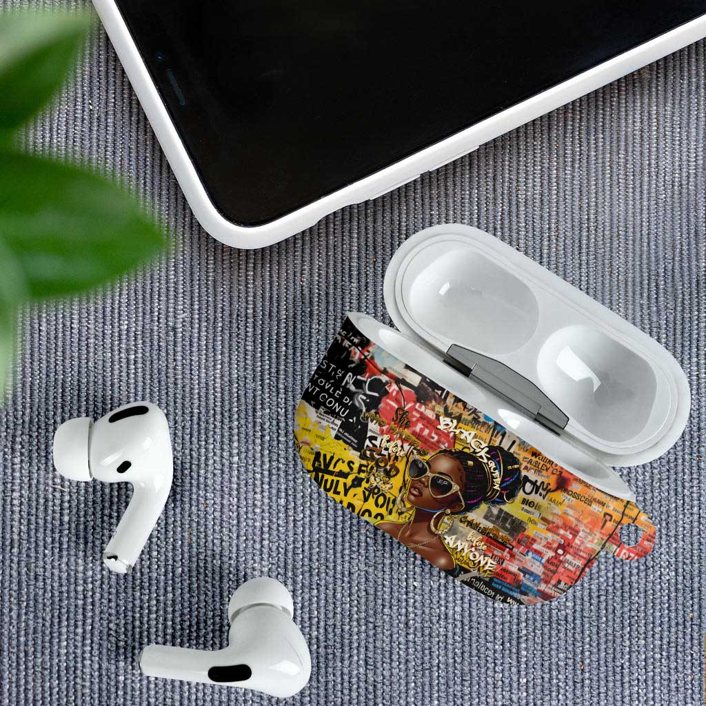 Black Her Story Graffiti Queen AirPods Case Black Woman Empowerment - African Pride