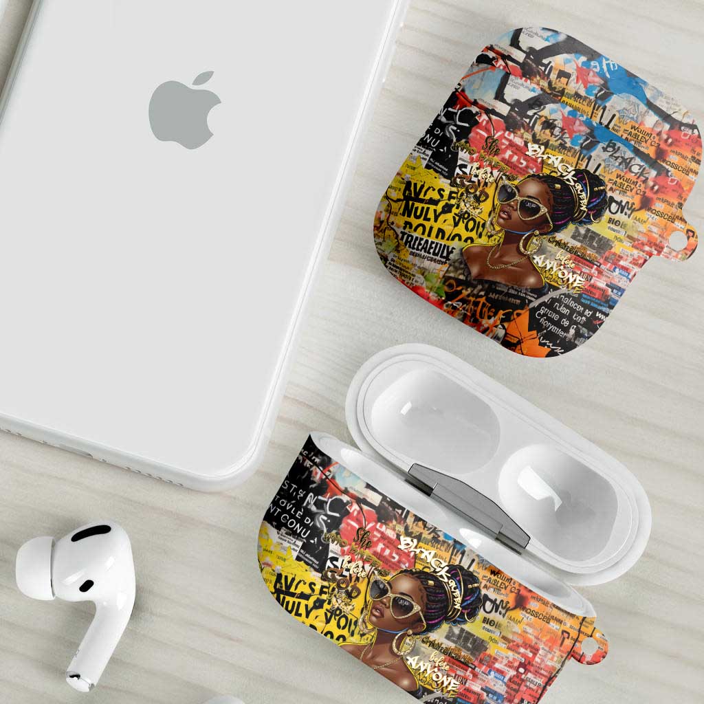 Black Her Story Graffiti Queen AirPods Case Black Woman Empowerment - African Pride