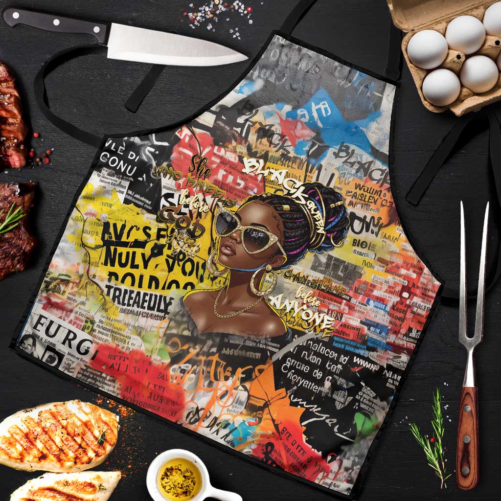 Black Her Story Graffiti Queen Apron Black Woman Empowerment - African Pride