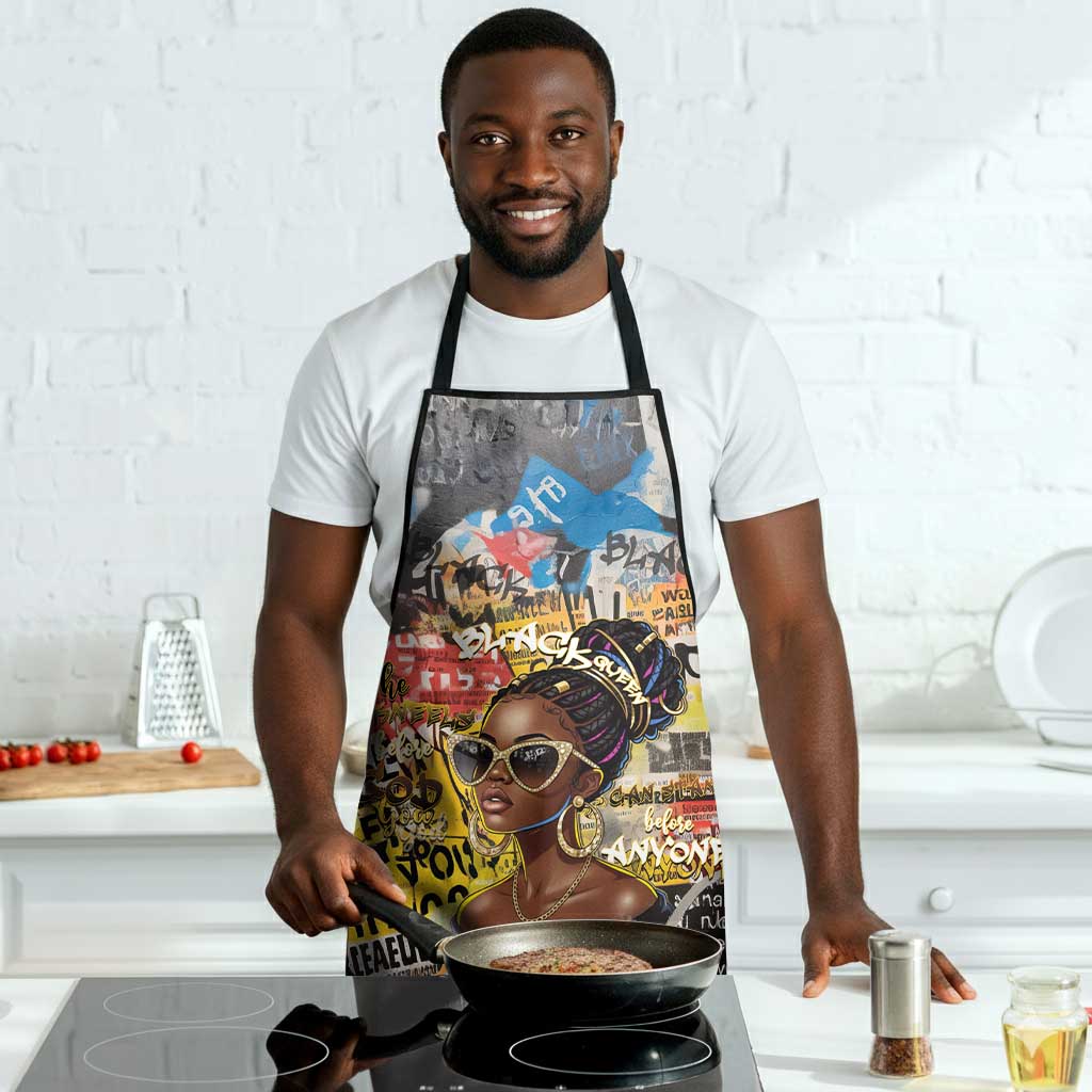Black Her Story Graffiti Queen Apron Black Woman Empowerment - African Pride