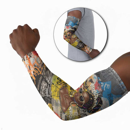 Black Her Story Graffiti Queen Arm Sleeves Black Woman Empowerment - African Pride