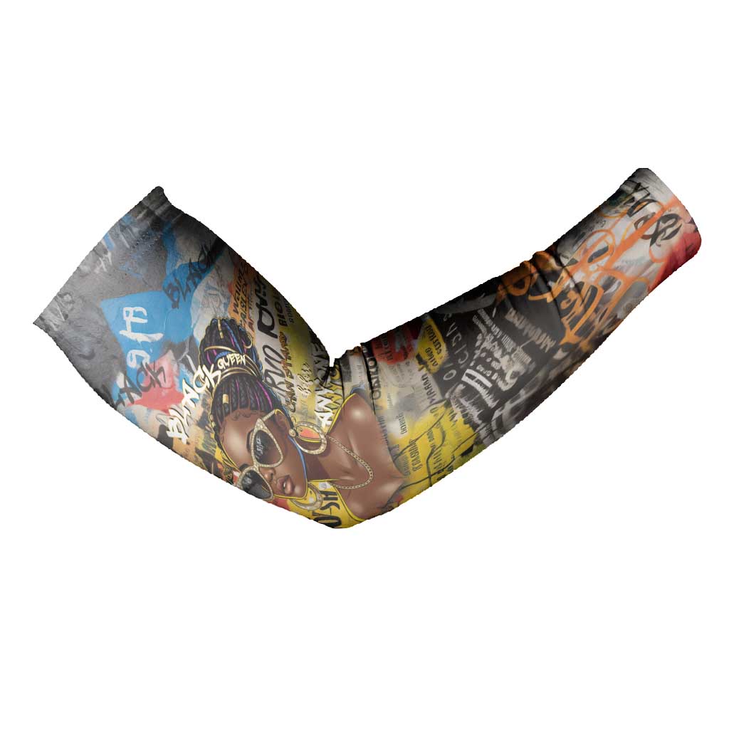 Black Her Story Graffiti Queen Arm Sleeves Black Woman Empowerment - African Pride