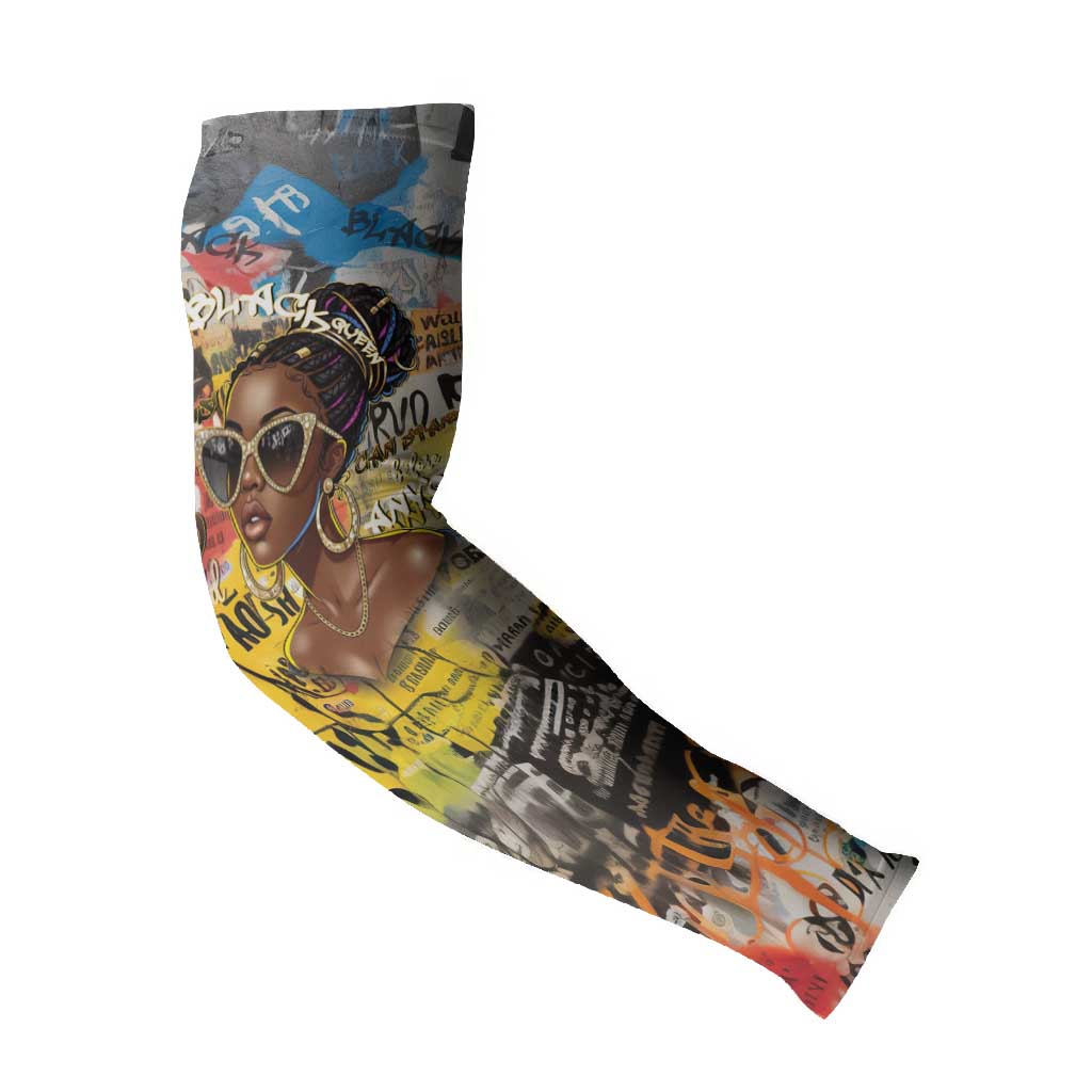Black Her Story Graffiti Queen Arm Sleeves Black Woman Empowerment - African Pride