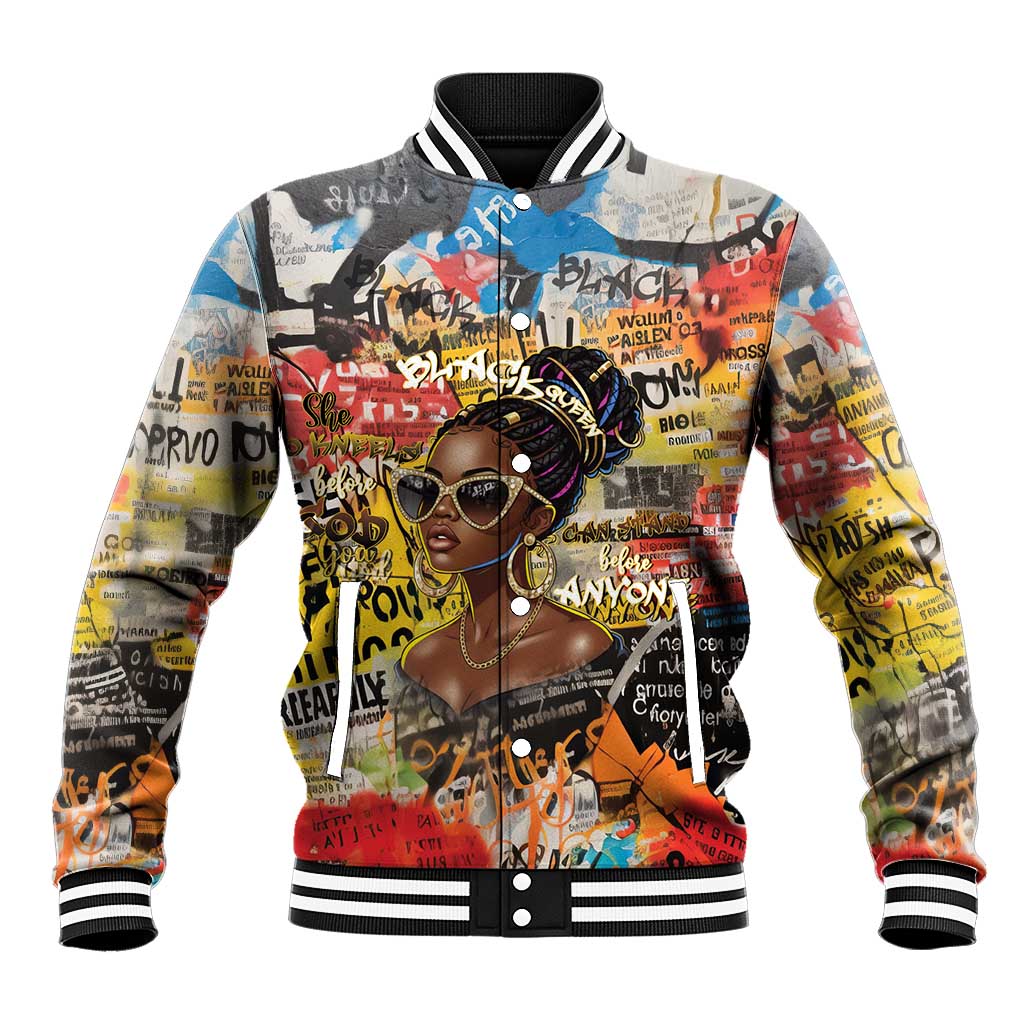 Black Her Story Graffiti Queen Baseball Jacket Black Woman Empowerment - African Pride