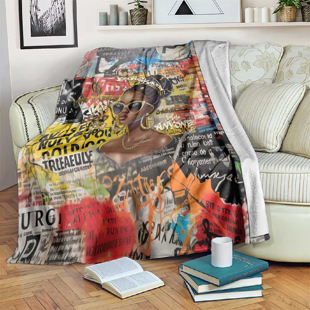 Black Her Story Graffiti Queen Blanket Black Woman Empowerment - African Pride