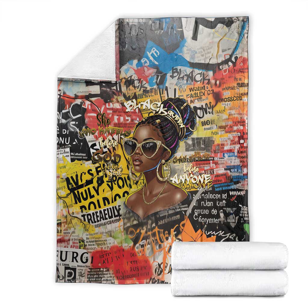 Black Her Story Graffiti Queen Blanket Black Woman Empowerment - African Pride