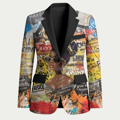 Black Her Story Graffiti Queen Blazer Black Woman Empowerment - African Pride