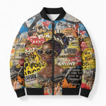 Black Her Story Graffiti Queen Bomber Puffer Jacket Black Woman Empowerment - African Pride