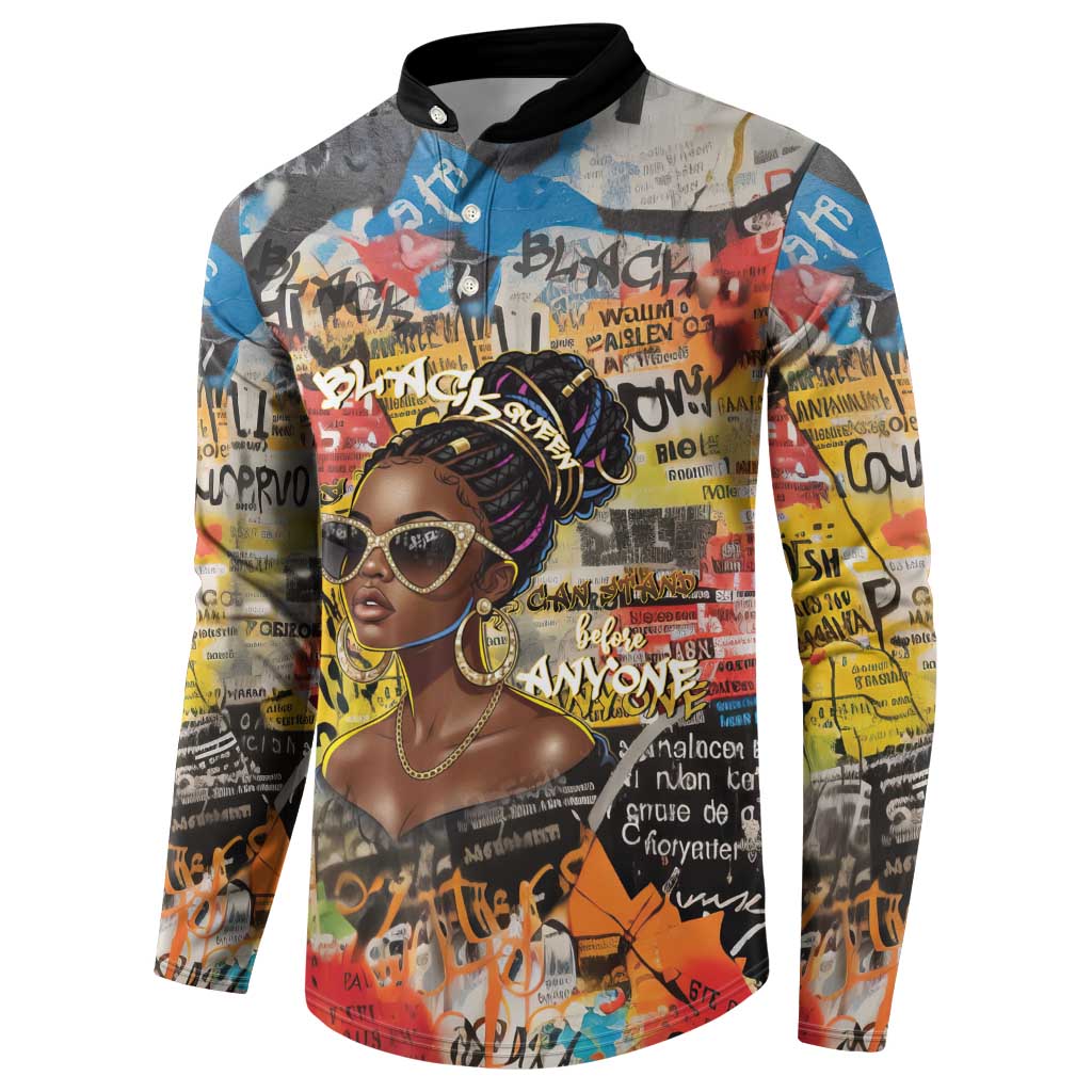 Black Her Story Graffiti Queen Button Sweatshirt Black Woman Empowerment
