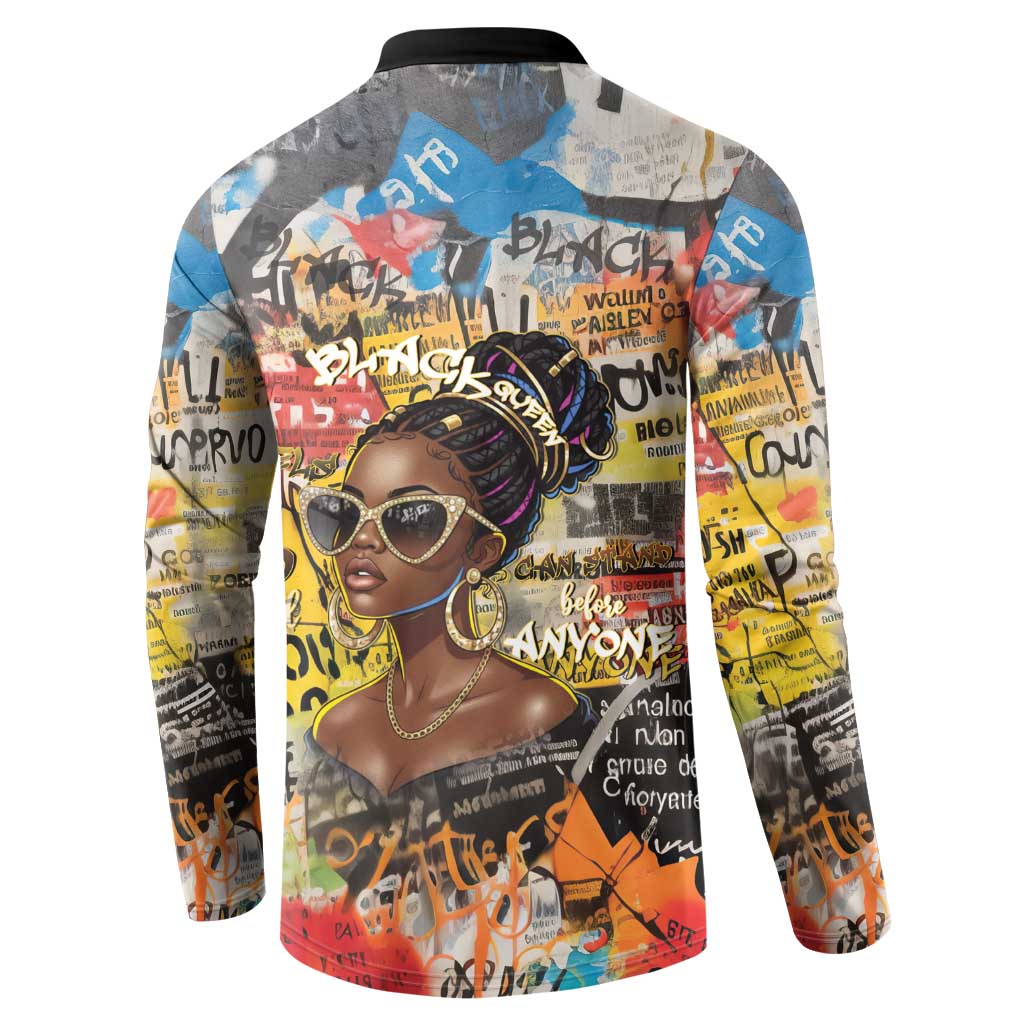 Black Her Story Graffiti Queen Button Sweatshirt Black Woman Empowerment