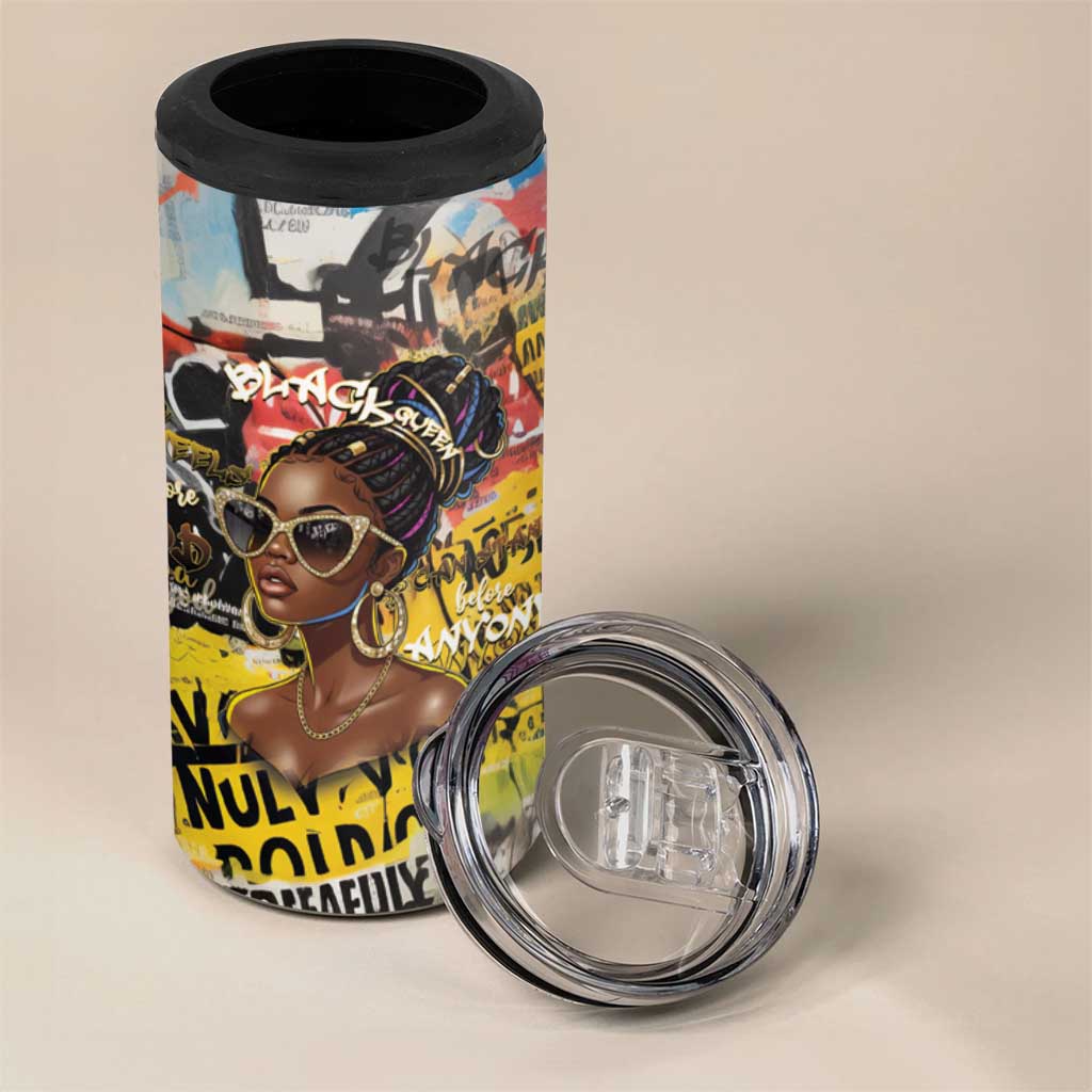 Black Her Story Graffiti Queen 4 in 1 Can Cooler Tumbler Black Woman Empowerment - African Pride