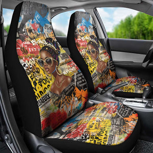 Black Her Story Graffiti Queen Car Seat Cover Black Woman Empowerment - African Pride