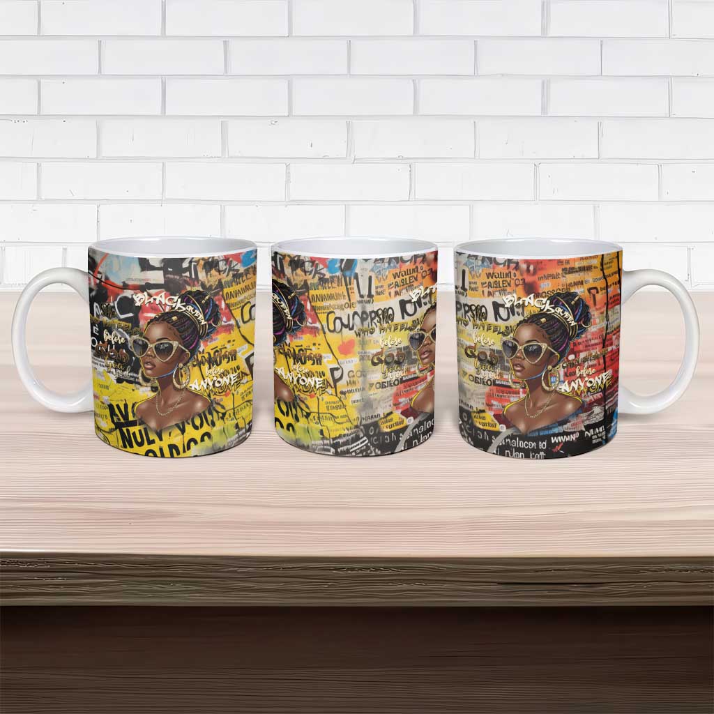 Black Her Story Graffiti Queen Ceramic Mug Black Woman Empowerment - African Pride