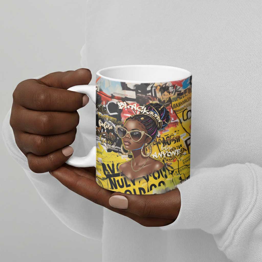 Black Her Story Graffiti Queen Ceramic Mug Black Woman Empowerment - African Pride