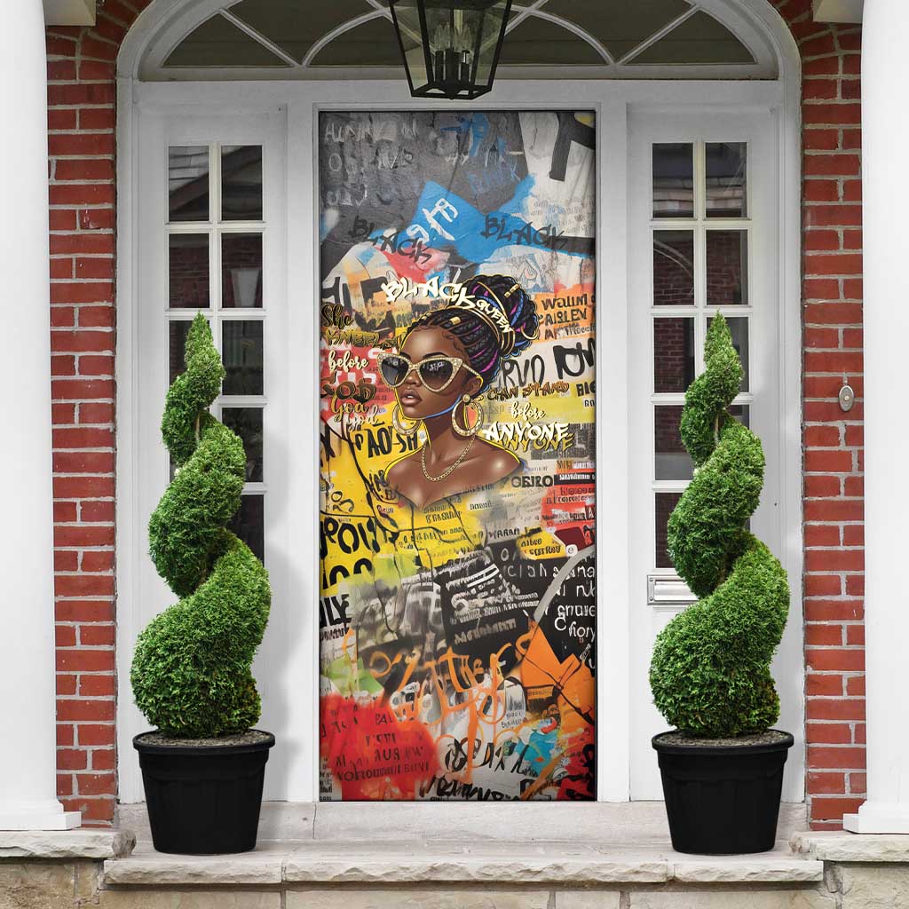 Black Her Story Graffiti Queen Door Cover Black Woman Empowerment - African Pride