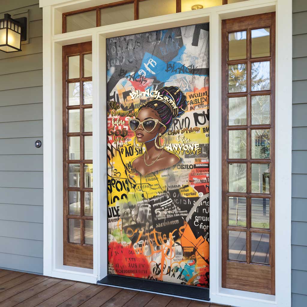 Black Her Story Graffiti Queen Door Cover Black Woman Empowerment - African Pride
