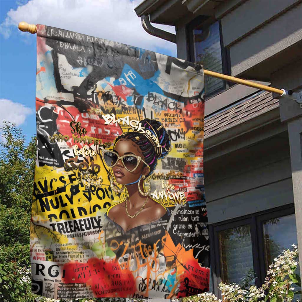 Black Her Story Graffiti Queen Garden Flag Black Woman Empowerment - African Pride