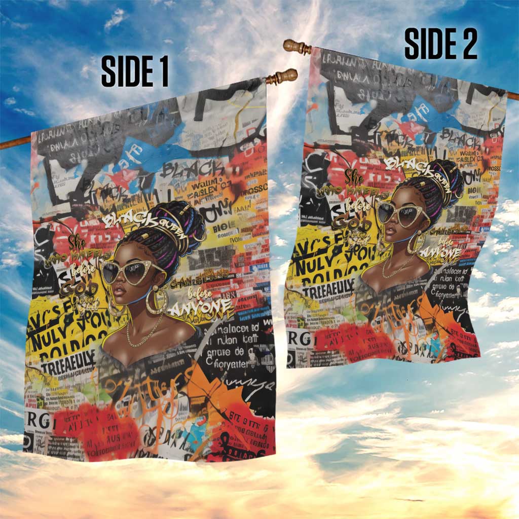 Black Her Story Graffiti Queen Garden Flag Black Woman Empowerment - African Pride