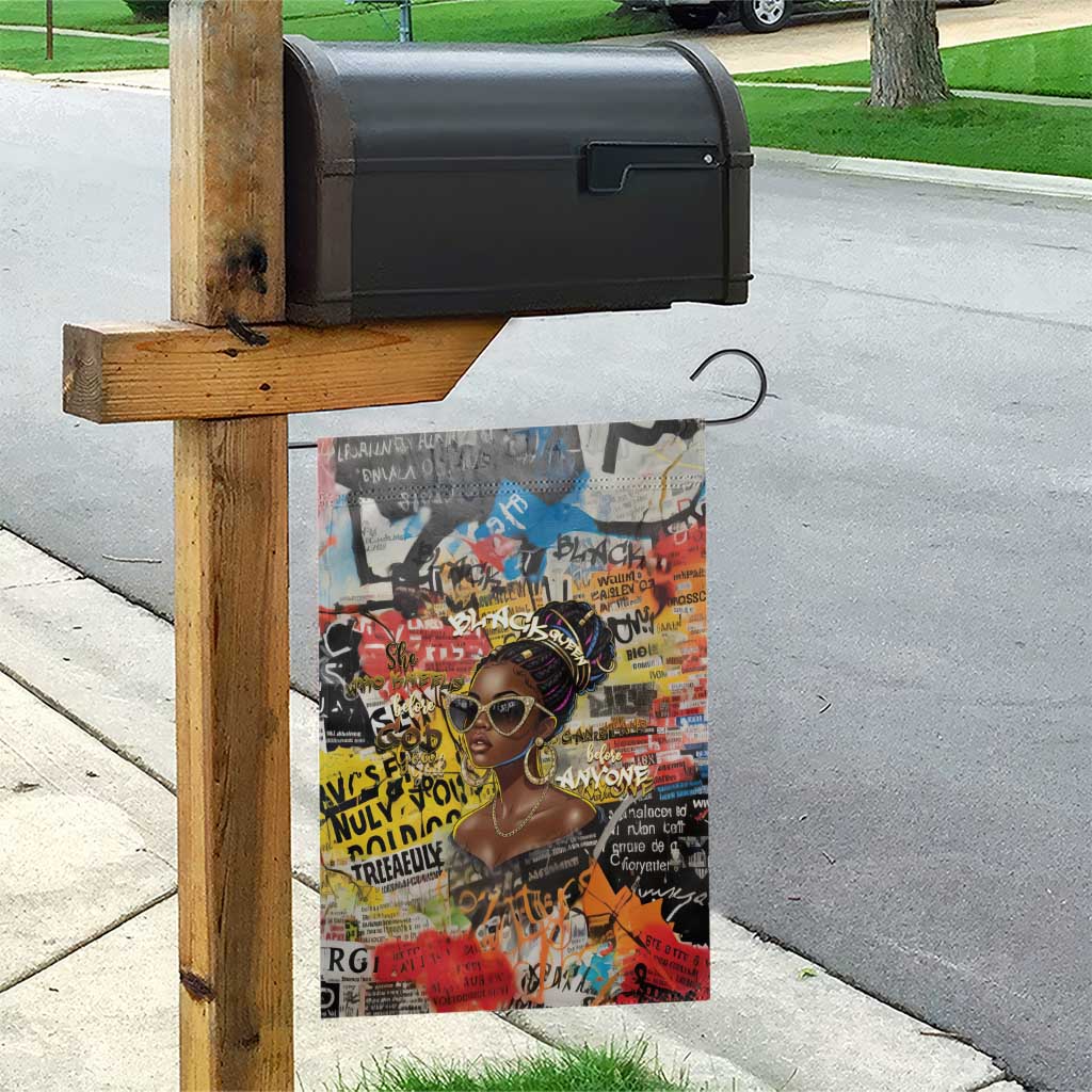 Black Her Story Graffiti Queen Garden Flag Black Woman Empowerment - African Pride