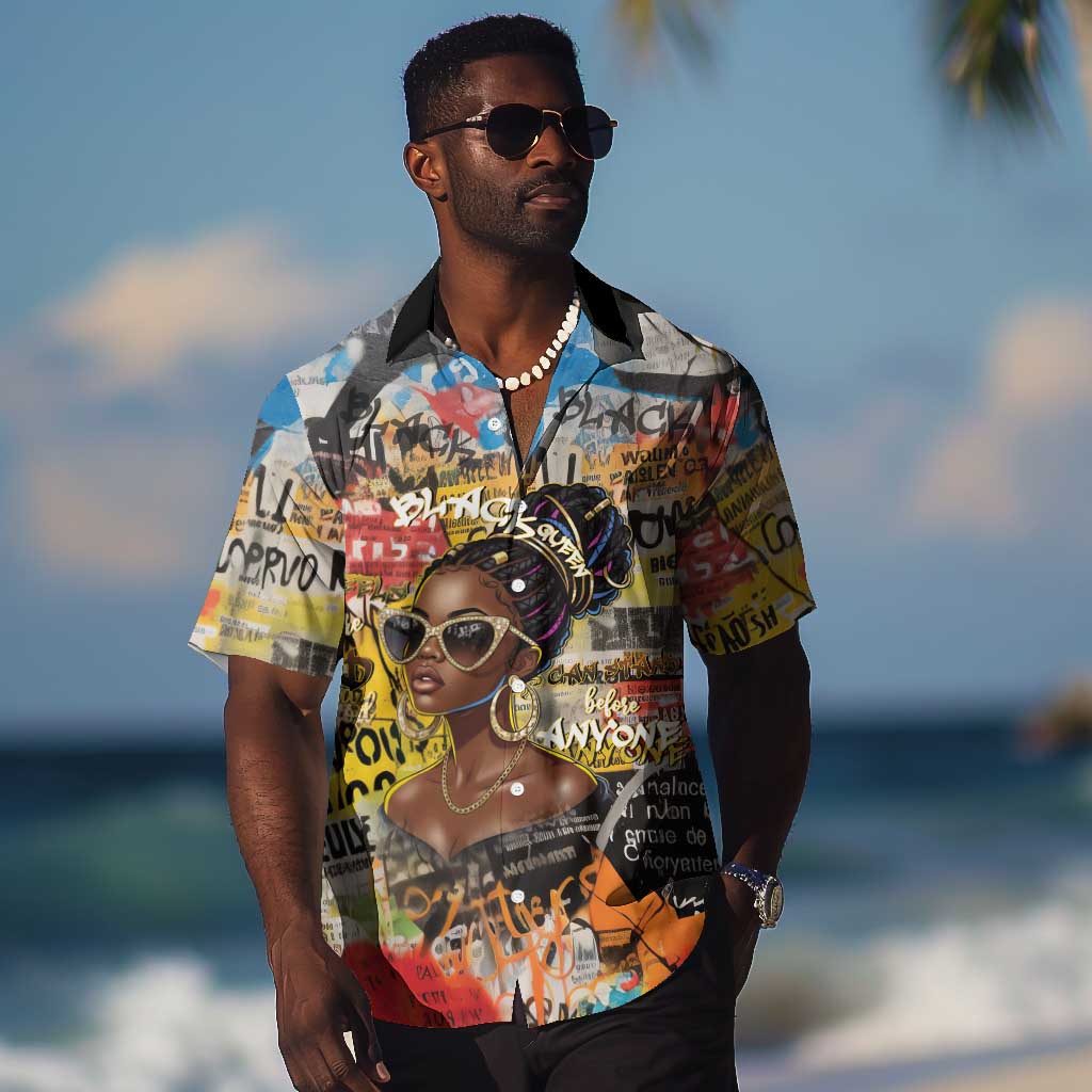 Black Her Story Graffiti Queen Hawaiian Shirt Black Woman Empowerment - African Pride