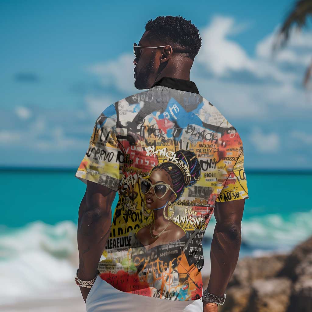 Black Her Story Graffiti Queen Hawaiian Shirt Black Woman Empowerment - African Pride