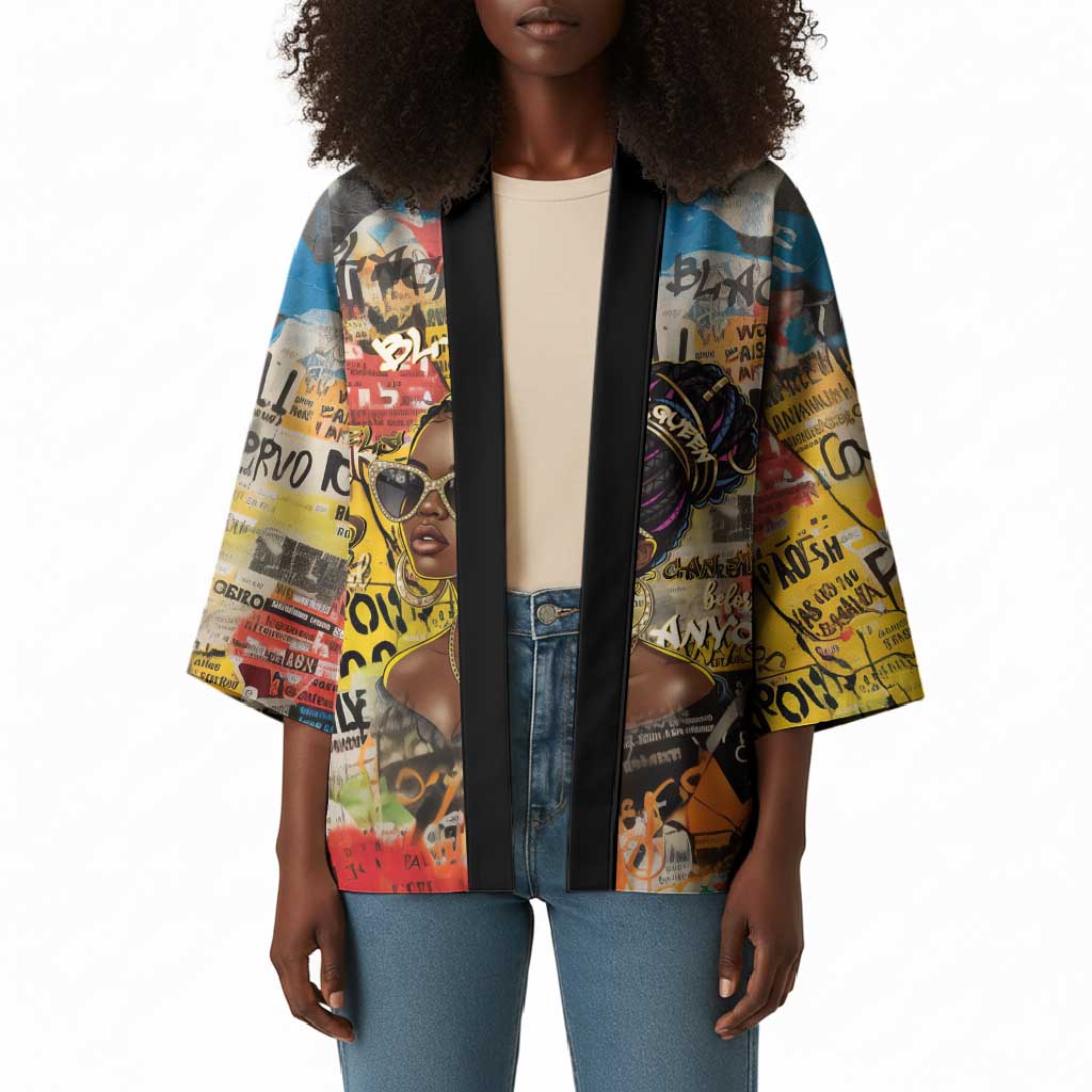 Black Her Story Graffiti Queen Kimono Black Woman Empowerment - African Pride