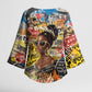 Black Her Story Graffiti Queen Kimono Sleeve Blouse Black Woman Empowerment - African Pride