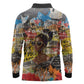 Black Her Story Graffiti Queen Long Sleeve Polo Shirt Black Woman Empowerment - African Pride