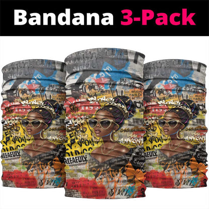 Black Her Story Graffiti Queen Neck Gaiter Black Woman Empowerment - African Pride