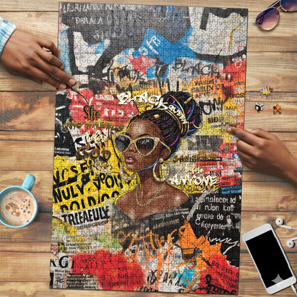 Black Her Story Graffiti Queen Puzzle Black Woman Empowerment - African Pride