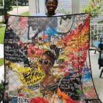 Black Her Story Graffiti Queen Quilt Black Woman Empowerment - African Pride