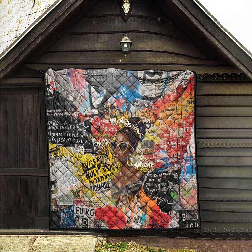Black Her Story Graffiti Queen Quilt Black Woman Empowerment - African Pride