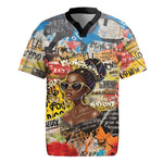 Black Her Story Graffiti Queen Rugby Jersey Black Woman Empowerment - African Pride