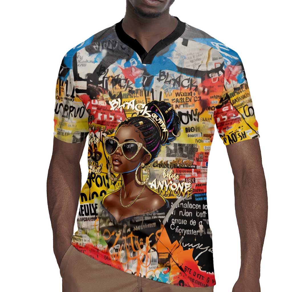Black Her Story Graffiti Queen Rugby Jersey Black Woman Empowerment - African Pride