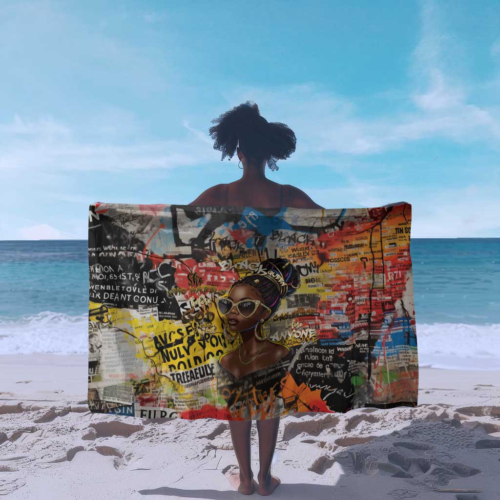 Black Her Story Graffiti Queen Sarong Black Woman Empowerment - African Pride