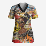 Black Her Story Graffiti Queen Scrub Top Black Woman Empowerment - African Pride