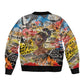Black Her Story Graffiti Queen Sleeve Zip Bomber Jacket Black Woman Empowerment - African Pride